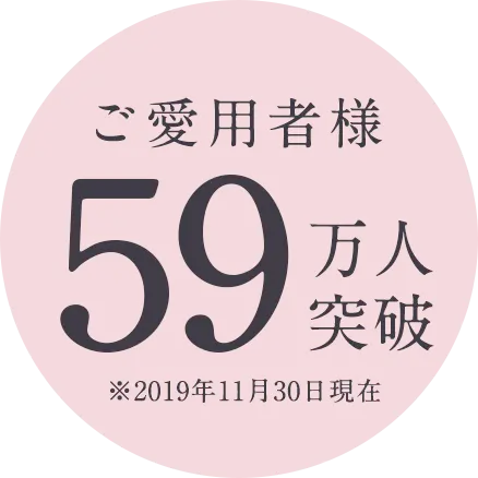 ご愛用者様59万人突破